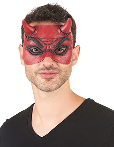 DEGUISE TOI - Loup en latex démon adulte - Demi-masque - Taille Unique - Rouge - Masques - Latex - - Halloween-carnaval