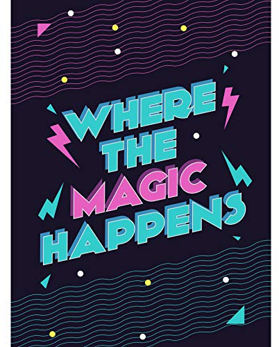 Wee Blue Coo LTD Disco Kitchen Magic Happens Large Art Print Poster Wall Decor Küche Zauber Große Kunst Wand Deko