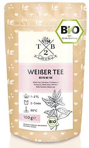 Thé blanc bio Pai Mu Tan en vrac – 100 g (env. 40 tasses) | doux, délicat et aromatique