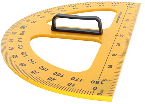 Utoolmart Rapporteur pédagogique, outil de mesure géométrique, rapporteur magnétique en plastique, repère l'angle 0-180°, règle de mesure ronde de 50 cm pour tableaux blancs et tableaux noirs