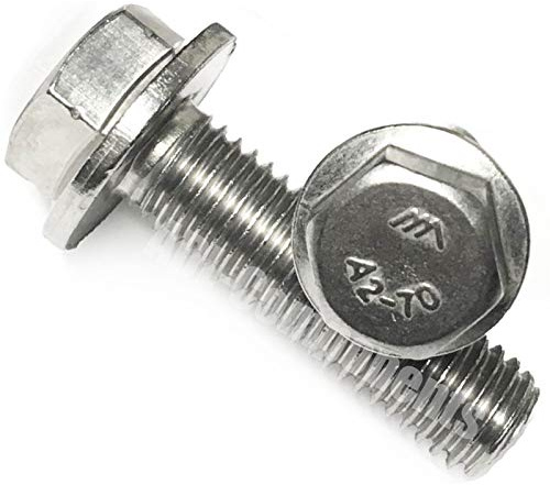 (Pack of 10) ADL M10 A2 Stainless Steel Hex Head Flange Bolts Hexagon Screws DIN 6921 (10 x 30mm)