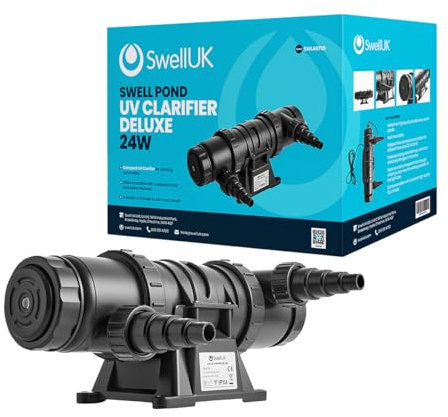 Swell UK 24w UV Light Steriliser Water Clarifier Deluxe for Koi Fish Pond | Pond Purifying for Healthy Clear Garden Pools Free from Algae & Greenwater – 2 Year Guarantee