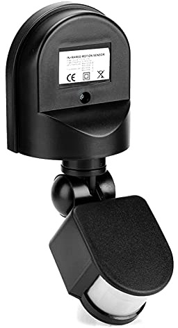 Sensor De Movimiento Infrarrojo, CA 110V-240V Sensor Infrarrojo Ajustable De Movimiento Del Cuerpo Para Exteriores, Interruptor De Luz Con Sensor De Movimiento, Para Pasillo, Pasillo,(negro)