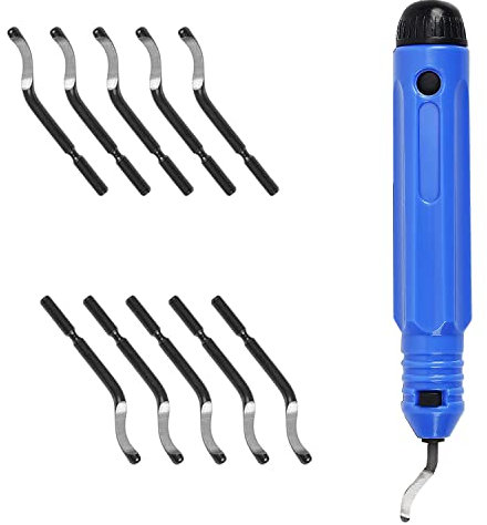 XPOOS 1 Set 3D Drucker Zubehör Entgrater-Werkzeug, Entgratwerkzeug Handentgrater Mit 8 Stück Ersatzklingen, Universal Handentgrater Werkzeugsatz Für Stahl Kupfer Aluminium Und Kunststoff
