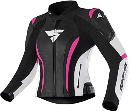 SHIMA MIURA 2.0 Giacca da moto - pelle, da donna, giacca sportiva con protezioni per schiena, gomiti e spalle, pelle perforata, per tuta 2 pezzi (Rosa, 40)