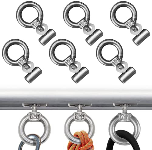 SHUIYUE 6 Juegos de Tapones de riel de toldo de 6 mm con Soporte de riel de toldo M4 y Anillo de Gel de sílice,Tapones de toldo de Acero Inoxidable 304,para caravanas,caravanas,campañas