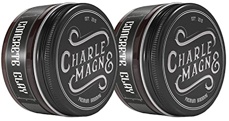Charlemagne Clay Pomade Herren - 2x 100 ml, Leichter Halt - Haarwachs | Fettfreie Textur & Haarwachs Matt mit Nahezu Mattes Finish - Mehr Volumen - Haargel Alternative für Herren - Made in Germany