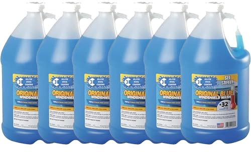 Elite Tool Center 6 Pack Splash Original Blue Windshield Washer Fluid +32 Degree 1 Gallon