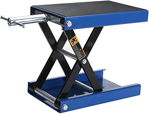 500KG/1100LBS Kapazität Motorrad-Hebebühne Center Scherenhebebühne Wagenheber Breiter Flacher Hebeständer für Fahrräder ATV Garage Reparaturständer (Color : Blue)