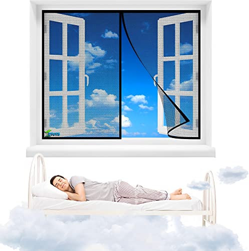 Teleskop Fenstervorhang, 210 x 160 cm Insektenschutz, Fliegengitter, Lamellenvorhang, Türvorhang mit Teleskop-Lamellen, Insektenschutz Lamellenvorhang【Schwarz】