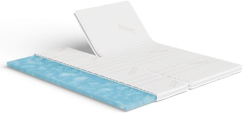 Meisterschlaf Split Gelschaum Topper 180x200 cm – Höhe 7cm – Gelax RG 50 – Oeko-TEX® Standard 100 – Tencel™ Lyocell 3D Doppeltuch-Bezug waschbar – für weicheres Liegegefühl – Made in Germany