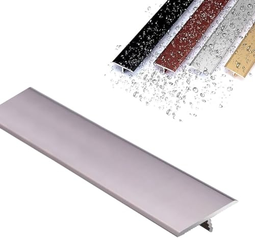 Wasserdicht Übergangsprofil Ausgleichsprofil, Boden/Tür T-Profil Bodenleiste, Schwarz Weiß Gold Aluminium Bodenübergangsstreifen Boden Abdeckleiste Ausgleichsprofil Für Fliesen Laminat/Parkett
