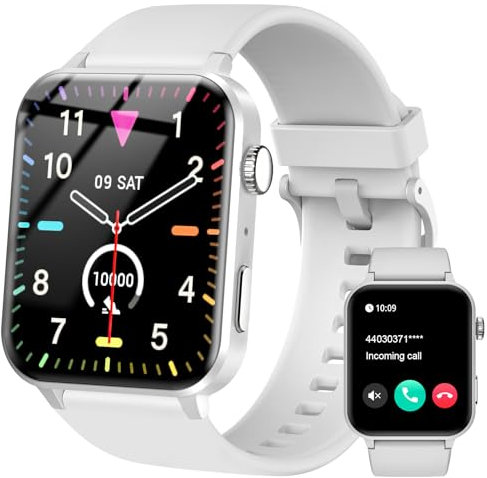 IOWODO Smart Watch for Men Women Answer/Make Call,1.91 HD Fitness Smartwatch with Flashlight Step Counter,110+ Sport Modes Heart Rate Sleep Monitor,IP68 Waterproof Activity Tracker for Android iOS