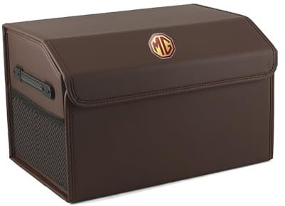 BrohN Universal Kofferraum Organizer für MG Astor/Gloster/GT /MG3 /MG4 /MG5 /MG6 /One/TF/ZR/ZS/ZT Faltbare Aufbewahrungsbox Taschen Kofferraumtasche Wasserdicht Innenraum Zubehör,Brown Style