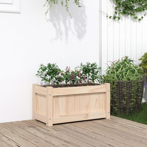 ZEYUAN Jardinière d'extérieur 60x31x31 cm Bois de pin Massif,Jardiniere sur Pieds,Bac avec Treillis,Jardiniere Terrasse