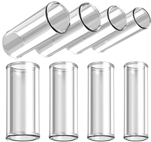LIFEHIM Multisize Glass Guitar Slide Set of 8 - Glass Guitar Slides for Electric and Acoustic, Include Guitar Slides Large Small Medium and Extra Large Slide Guitar