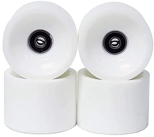 QUR Set mit 4 Rollen 70Mm 78A Offset Nabe Solide Longboard Rollen mit ABEC 9 Schwarzes Lager Glatte Longboard Rollen,Weiß