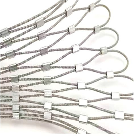 Drahtgitter Verzinkt Seilnetz Aus Edelstahl 304, Maschenloch 10 Cm, Flexibles Zaundrahtgeflecht, Geflügelkäfig-Schutznetz, Schlagfestes Sicherheitsnetz ( Color : Silver-2mm diameter , Size : 4x12m )