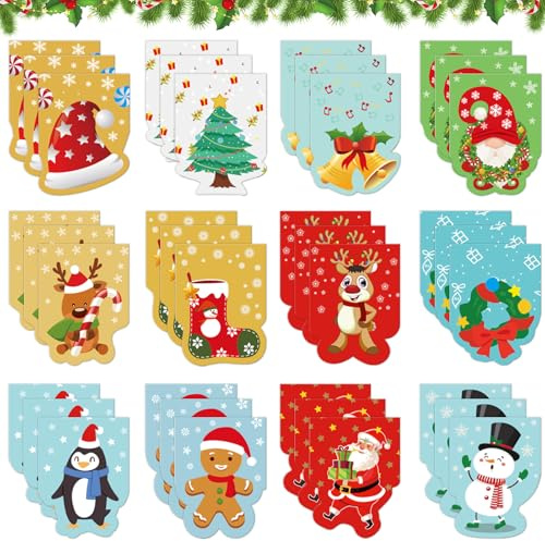 Shinybox Weihnachten Magnetische Lesezeichen, 36 Stück Magnetische Lesezeichen Bunt, Süß Magnet Seiten Clips mit Weihnachtsmann Schneemann Rentier Muster(E)