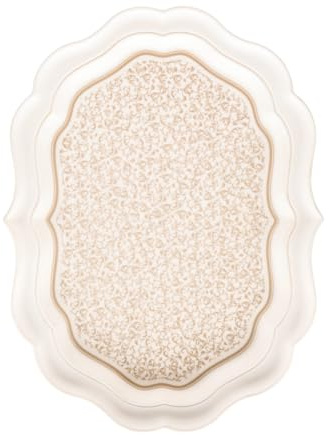 BRANDANI Vassoio Melanina 52386 Riccioli di Fata Bianco Rettangolare Bianco Tortora 30x23 cm
