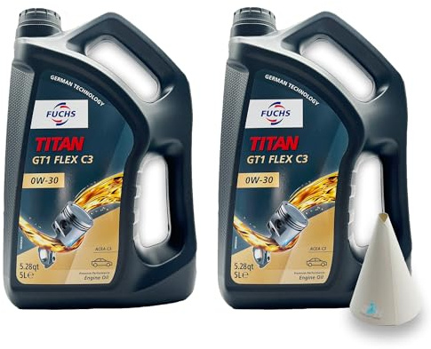 10 L Fuchs Titan GT1 FLEX C3 0W-30 | kompatibel mit VW 504 00/507 00 | MB 229.31 | 229.51 | 229.52 | kompatibel mit PORSCHE C30 | kompatibel mit BMW LONGLIFE-04 | SAE 0W30 | mit Trichter