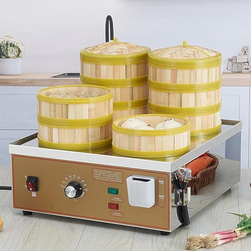 JJENXYYDS Machine Électrique À Vapeur Petits Pains,Machine à Petits Pains à la Vapeur Commerciale,Cuiseur Vapeur électrique à 2/4/6 Trous avec Alarme d'ébullition à Sec,pour Cuisson,Four-Hole