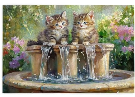 Puzzle 3000 Teile, Puzzle Erwachsene, Holzpuzzle Katze Impossible Jigsaw, Clevere Rätsel, HD Farbe Jigsaw mit Geschenkbox Verpackung for Room Decor, Geschenke für Frauen Anlage 122x81cm p-1280
