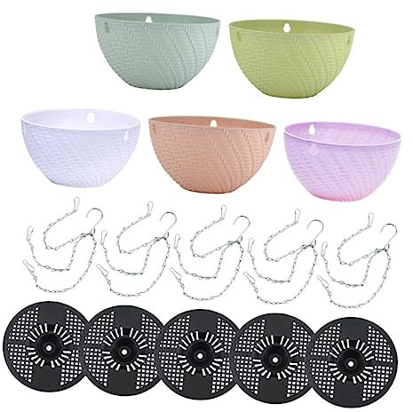 Toyvian 5pièces Pot De Fleurs Suspendu pour Chlorophytum Jardinière Murale pour Balcon Jardin Pot De Plantation Suspendu pour Plantes