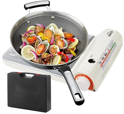 Fornello Portatile Da Campeggio, Cucina Esterna Compatta Con Trasporto, Piano Cottura Compatto Per Cucina All'aperto, Chef e Attività Outdoor