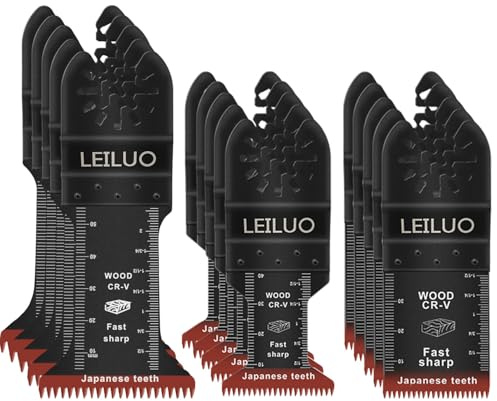 LEILUO 15 stycken multifunktionsverktygssågblad med japanska kuggar, snabbskärande oscilleringsverktyg sågblad