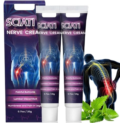 2pcs Heat Sci/Atic Nerve Pain Relief Cream,Nerve Relief Products,Traditional Back Pain Relief Cream for Pain & Muscle Soreness Relief,Muscle Pain Relief Gel for Muscle Rub,Heat Knee Pai/n Rel/ief Gel