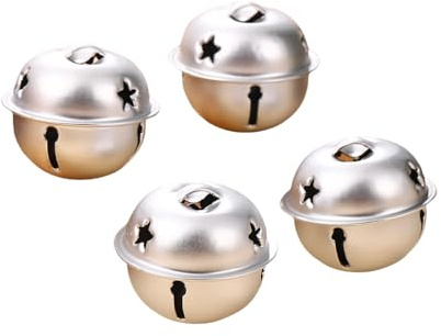 WANYI 20 Stück Glöckchen zum Basteln Glöckchen mit Öse Metallglöckchen Bunt Weihnachtsglöckchen Haustier Glocken für DIY Schmuck Schlüsselanhänger Weihnachten Dekoration（Silber）