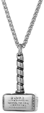 Colgante Martillo de Thor Vikingo para Hombre – Collar Mjölnir de Acero Inoxidable – Joyería Nórdica Simbólica – Regalo de Fuerza y Protección