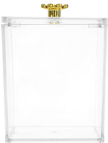 Cabilock Contenedor para Hisopos de Algodón y Discos Desmaquillantes, Estuche Transparente Pet Tapa Antipolvo, Organizador de Almacenamiento Práctico para Tocador y Escritorio