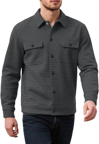 WAZHAKU Chaqueta de pana para hombre, chaqueta de entretiempo, cuello vuelto, chaqueta deportiva, chaqueta ligera softshell monocolor, chaqueta de entretiempo, chaqueta para hombre, chaqueta para el