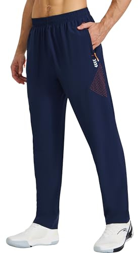 Cimic Jogging Homme de Sport Survêtement Homme Pantalon Taille Elastique Cordon Poches Zippées Bandes Réfléchissantes Bas Vêtements de pour Training Homme Salle de Tennis Running C3069-Navy-2XL