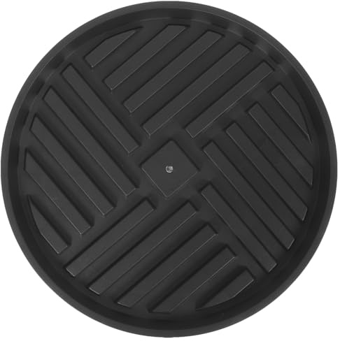 Housoutil Support Mobile Rond pour Pots de Fleurs avec roulettes Plateau Roulant Noir Épais Numéro 2 Bac à Plantes Résistant à L’Usure Récupérateur D’Eau pour Jardin Intérieur et