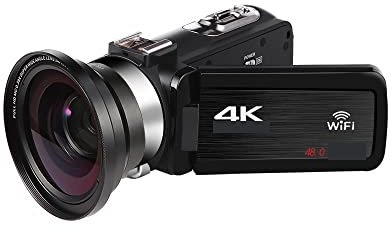 Macchina fotografica digitale, Videocamera Full 4K Videocamere digitali professionali Streaming live Fotografia 18X Registratore Vlog Webcam Ultra HD(128G SD Card,With Lens)