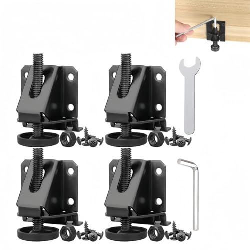 4 Pack Adjustable Furniture Leveling Feet - Heavy Duty Leg Leveler | 2-inch Adjustable Height,Easy Height Adjustment for Furniture, Table, Cabinets, Shelves, Workbench