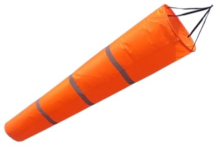 Jinhxofs Manga de Viento para Exteriores en Pendientes, Indicador de Dirección del Viento con Bolsa de Medición para Jardín, Naranja