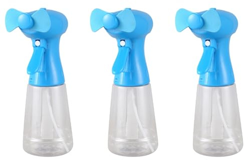 Onchdbfhuu 3X Ventilador con Rociador De Agua Ventilador De NebulizacióN De Mano - Ventilador De NebulizacióN con Neblina como Ventilador con BateríA Pulverizador De Botella De Agua (300 Ml)