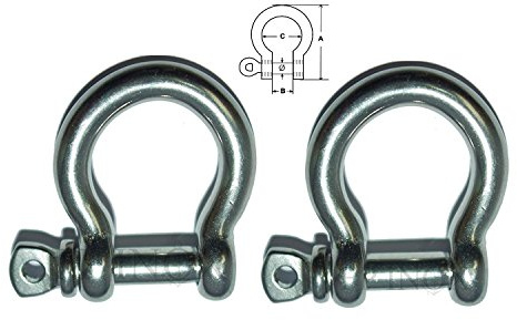 Manille Lyre 12mm Libre (Lot de 2) INOX 316 - A4