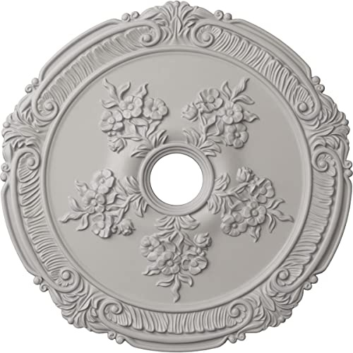 Ekena Millwork CM26ATUWF Attica with Rose Ceiling Medallion, Ultra Pure White, 26OD x 3 3/4ID x 1 1/2P
