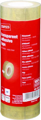 STAPLES Klebeband, PP, selbstklebend, 19 mm x 33 m, farblos, transparent
