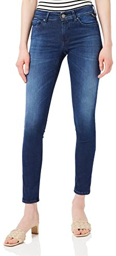 Replay Damen Jeans New Luz Skinny-Fit Hyperflex Hyper Cloud mit Stretch, Blau (Dark Blue 007), 29W / 30L