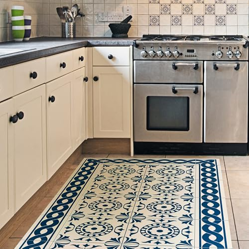 CREARREDA Läufer Teppich Küchenteppich Tile Carpet 50x120 Isolierend, feuerhemmend, Kratzfest, hypoallergen, leicht zu waschender Vinyl Teppich. Komplett in Italien hergestellt