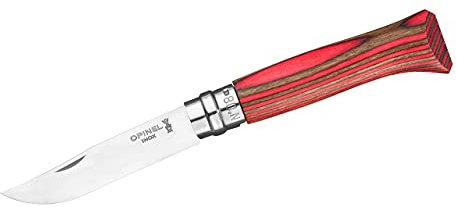 Opinel Unisex – Erwachsene No 08 Taschenmesser, Rot, 19,5cm, 254577