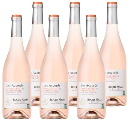 Les Accords de Roche Mazet - Grenache Pinot Noir - IGP Pays d’Oc - Vin Rosé - Terra Vitis - Lot de 6 bouteilles x 75 cl