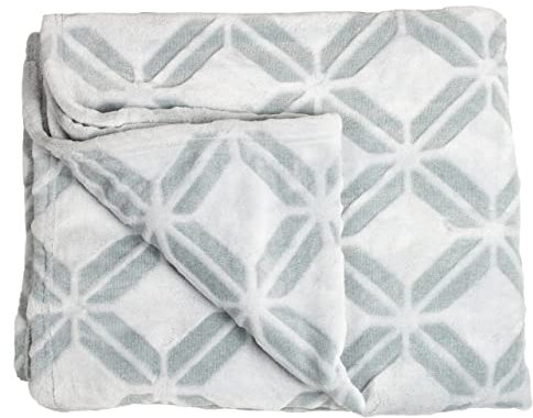 Arctic Fleeceplaid Mega Rebel - Weiche, leichte Flanell Kuscheldecke im Scandi Design - aus pflegeleichter Mikrofaser, Oeko-TEX Zertifiziert - 140 x 200 cm - Grün-Grau