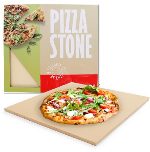 Cozze® Piedra para pizza 43 x 43 cm para horno de 17 pulgadas – Cordierita resistente al calor – Grosor 1 cm – Base crujiente garantizada – Certificación alimentaria LFGB